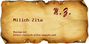 Milich Zita névjegykártya